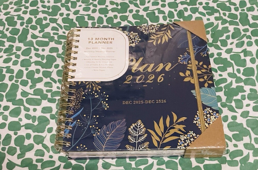 2026 13 Month Planner Weekly Monthly Spiral Bound Organizer Dec 2025-2026